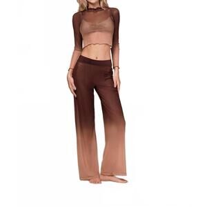 NEW OLA AZUL emily umber top in brown